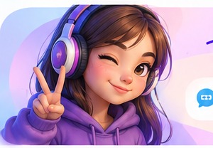 Personaje ilustrado con audífonos